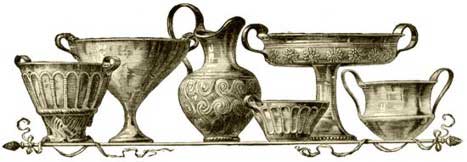 Dibujo coloreado de vasos griegos
